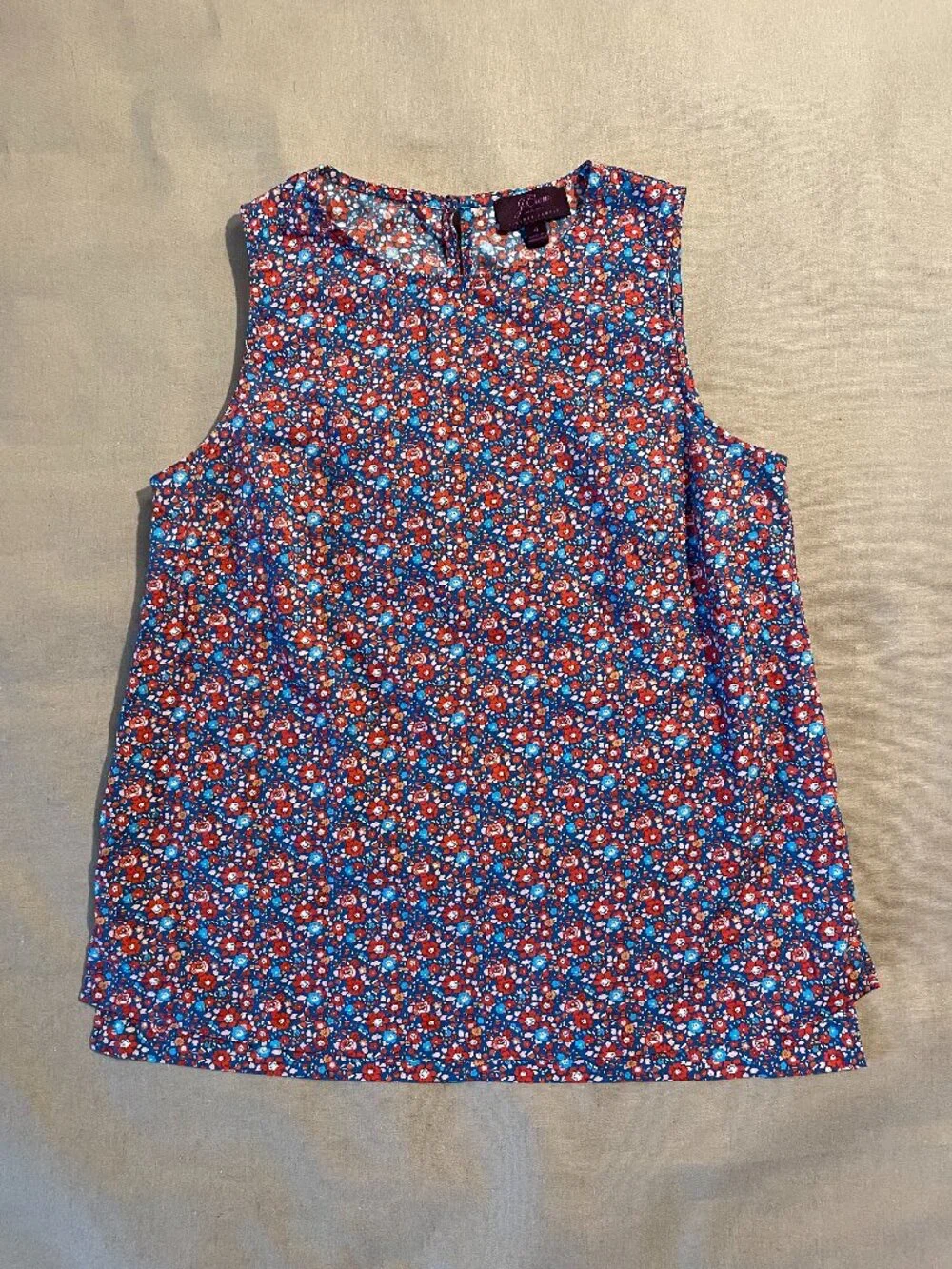 J Crew Liberty Fabric Sleeveless Top Size 4 Cotton Garden Floral Preppy Ditsy